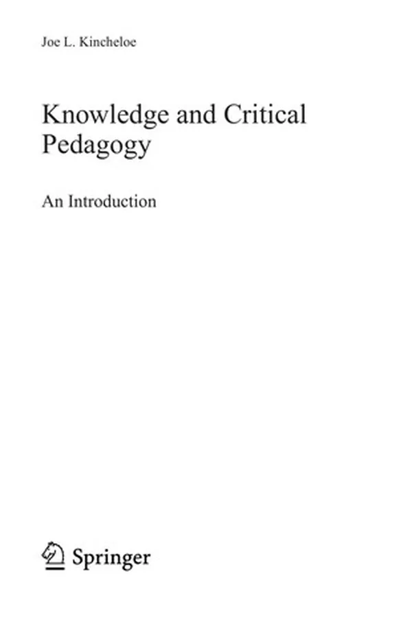 Capa de Knowledge and critical pedagogy