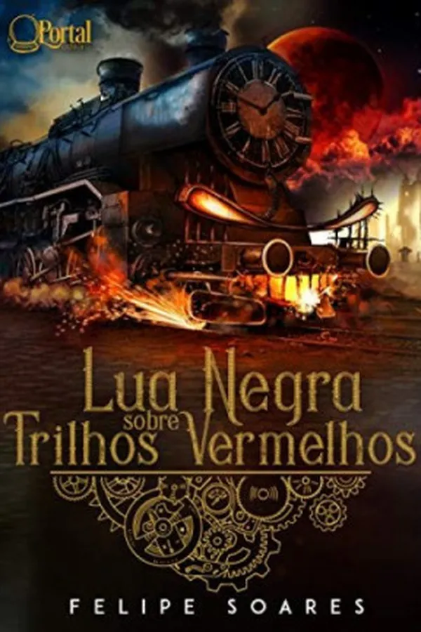 Capa de Lua Negra sobre trilhos vermelhos
