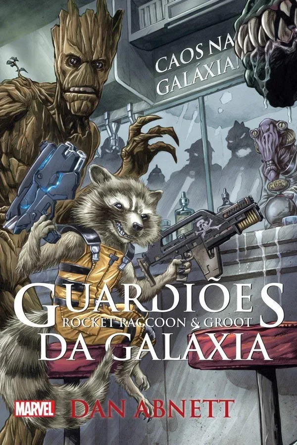 Capa de Guardiões da Galáxia - Roccket Raccoon e Groot: caos na galáxia