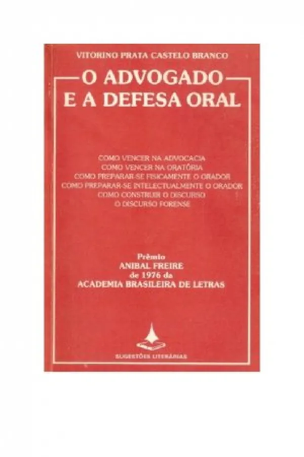 Capa de O ADVOGADO E A DEFESA ORAL