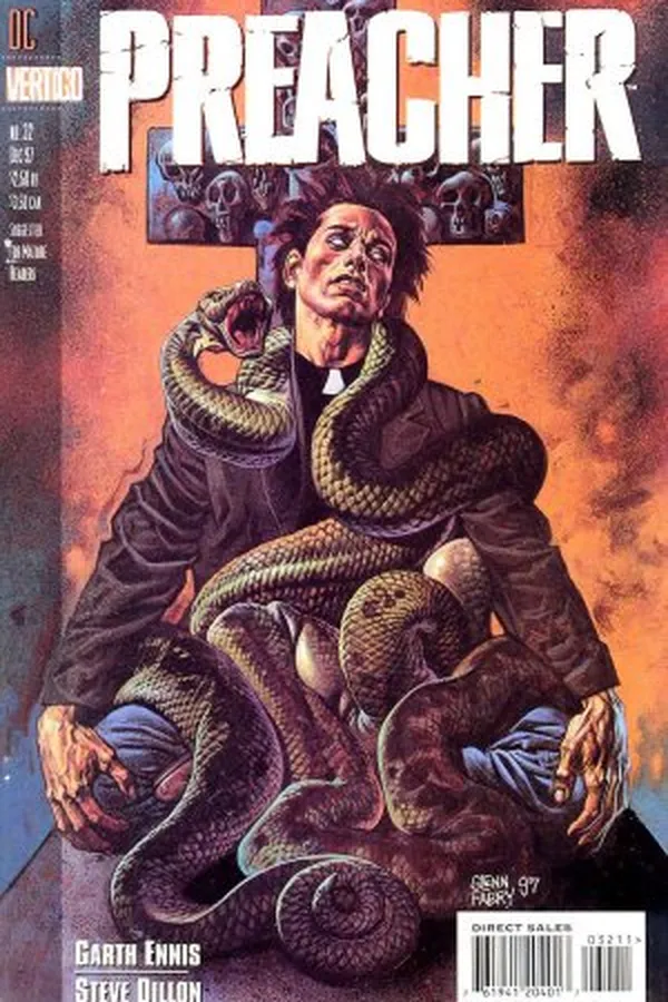 Capa de Preacher #32 - Serpentes na Relva
