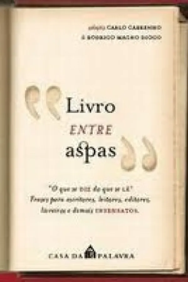 Capa de O livro entre aspas