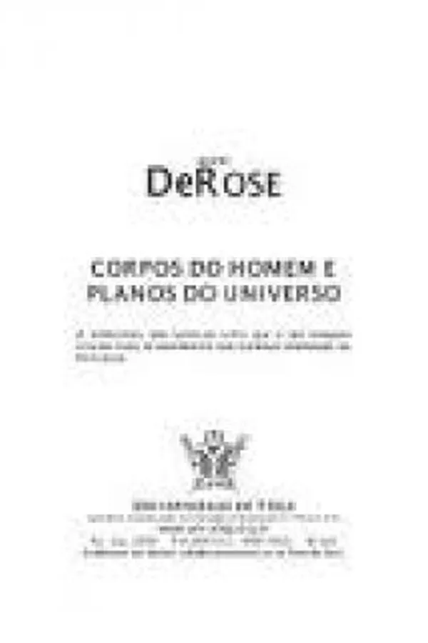 Capa de Corpos Do Homem e Planos Do Universo