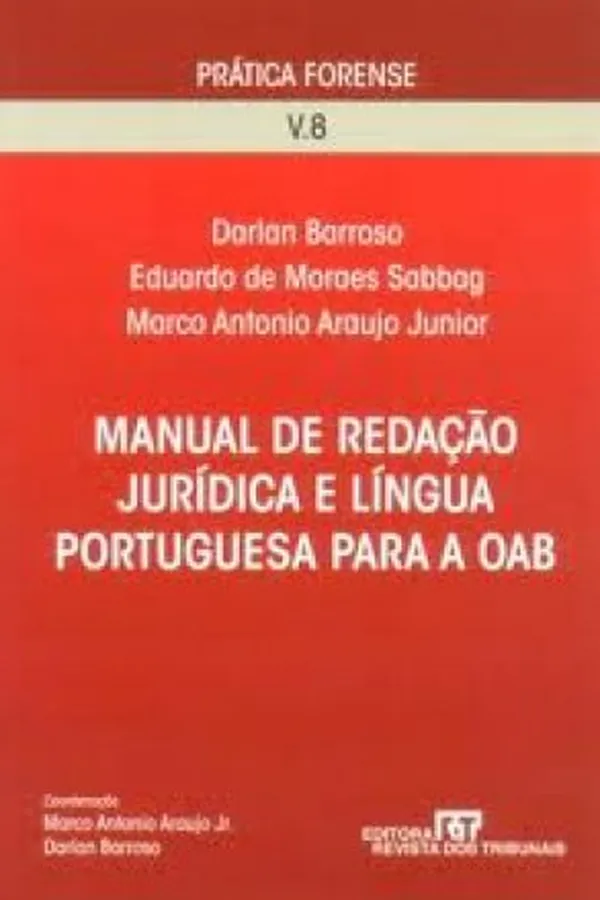 Capa de Manual de Redação Jurídica e Língua Portuguesa Para a Oab