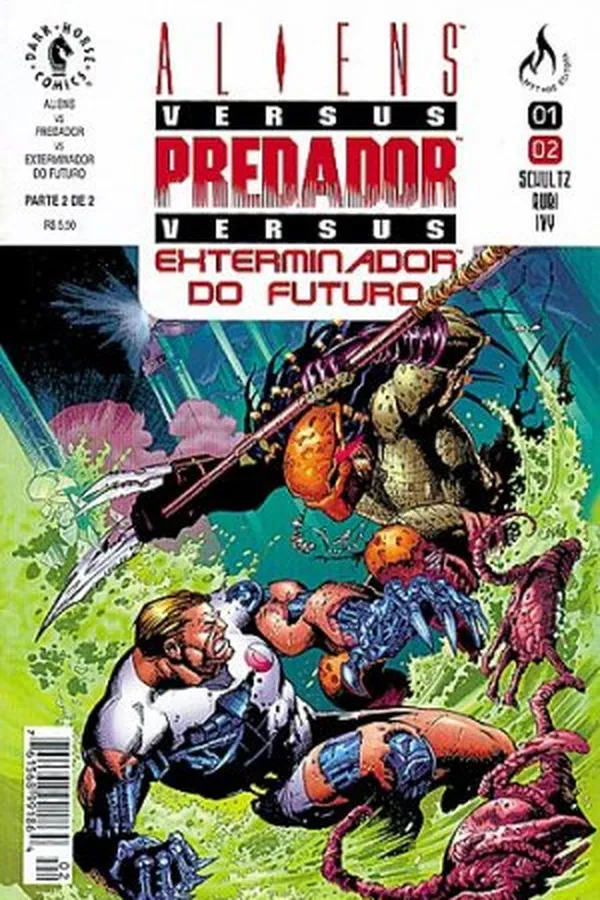 Capa de Alien Vs Predador Vs Exterminador do Futuro