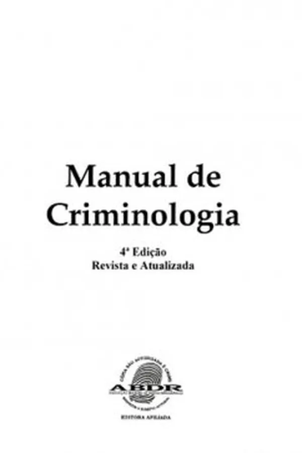Capa de Manual de Criminologia