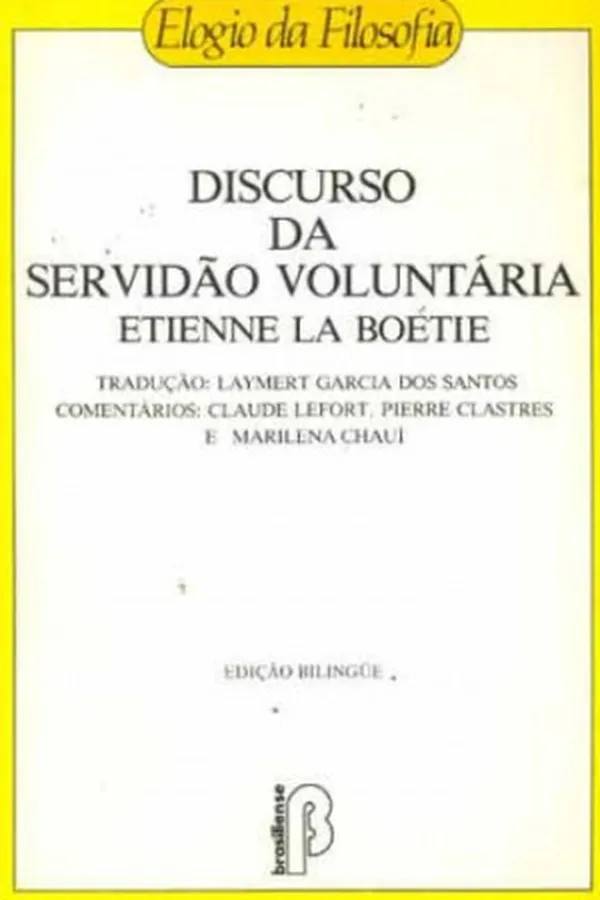 Capa de Discurso da servidão voluntária