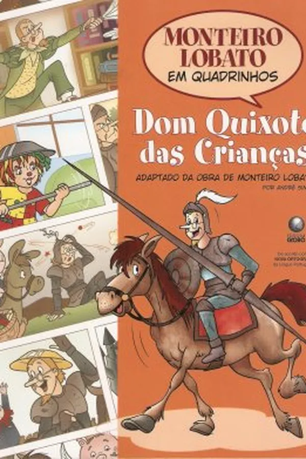Capa de Monteiro Lobato em Quadrinhos - Dom Quixote das Crianças