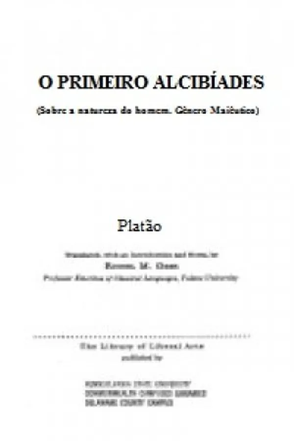 Capa de O Primeiro Alcibíades