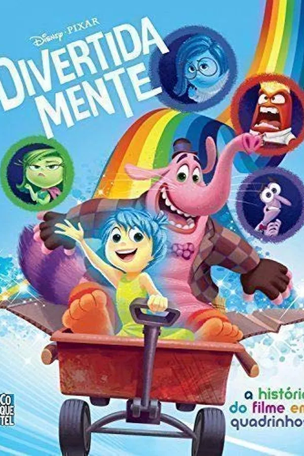 Capa de Divertidamente. A História do Filme em Quadrinhos