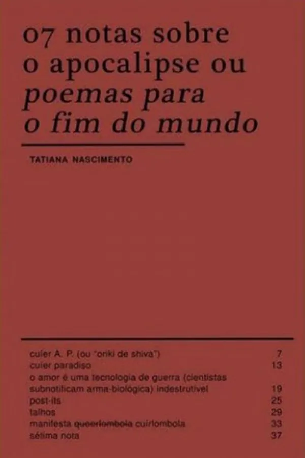 Capa de 07 notas sobre o apocalipse
